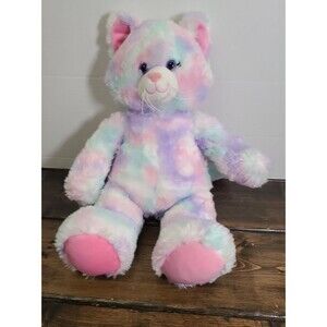 Build A Bear Plush Pastel Swirl Tiedye Kitty Cat Pink Purple Blue Watercolor BAB